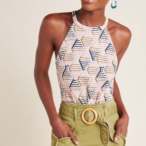 Anthropologie Lindsay Structured Halter Top NWT